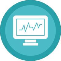 Cardiac Monitor Glyph Multi Circle Icon vector