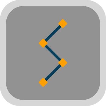 Path Flat Round Corner Icon vector