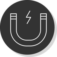 Magnetic Line Grey Circle Icon vector
