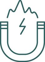 Electromagnetic Line Gradient Round Corner Icon vector
