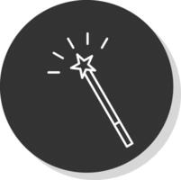 Magic Wand Line Grey Circle Icon vector
