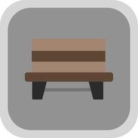 Bench Flat Round Corner Icon vector