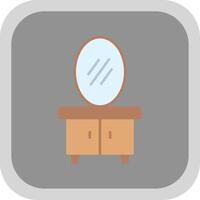 Dressing Table Flat Round Corner Icon vector