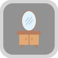 Dressing Table Flat Round Corner Icon vector