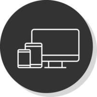 Responsive Design Line Grey Circle Icon vector