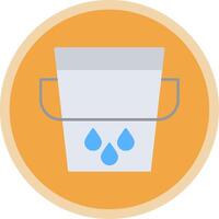 Water Bucket Flat Multi Circle Icon vector