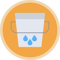 Water Bucket Flat Multi Circle Icon vector