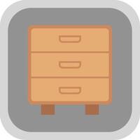 Drawer Flat Round Corner Icon vector