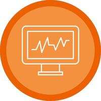 Cardiac Monitor Line Multi Circle Icon vector