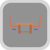 Dining Table Flat Round Corner Icon vector