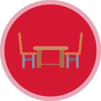 Dining Table Flat Multi Circle Icon vector