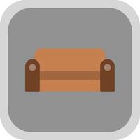 Sofa Flat Round Corner Icon vector