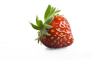 ripe strawberry on white background photo