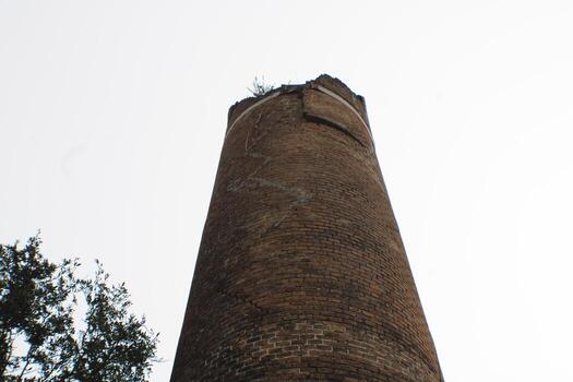 Old Brick Chimney Up Close With different angular Views. photo