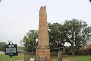 Old Brick Chimney Up Close With different angular Views. photo