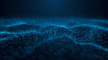 abstract blue technology particles waving digital background photo