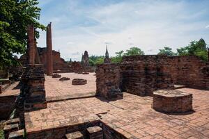 Wat Mahathat ancient at historical park at Ayutthaya Historical Park, Phra Nakhon Si Ayutthaya Province, Thailand photo