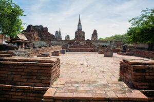 Wat Mahathat ancient at historical park at Ayutthaya Historical Park, Phra Nakhon Si Ayutthaya Province, Thailand photo