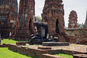 Wat Mahathat ancient at historical park at Ayutthaya Historical Park, Phra Nakhon Si Ayutthaya Province, Thailand photo