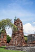 wat mahathat antiguo a histórico parque a ayutthaya histórico parque, phra nakhon si ayutthaya provincia, Tailandia foto