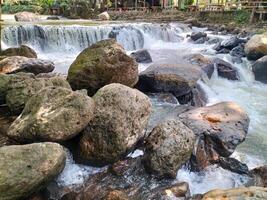 landscape view of waterfall in summer season, Nakhon Nayok Province, Thailand photo