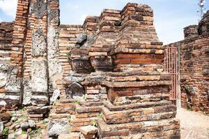 Wat Mahathat ancient at historical park at Ayutthaya Historical Park, Phra Nakhon Si Ayutthaya Province, Thailand photo