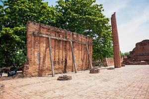 Wat Mahathat ancient at historical park at Ayutthaya Historical Park, Phra Nakhon Si Ayutthaya Province, Thailand photo