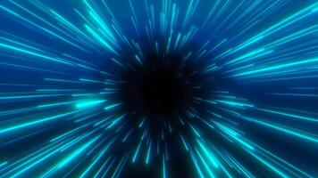 abstract blue digital flowing warp light speed background photo