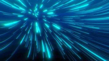 abstract blue digital flowing warp light speed background photo