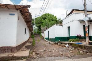 View of the historical streets of the Heritage Town of Guaduas located in the Department of Cundinamarca in Colombia. photo