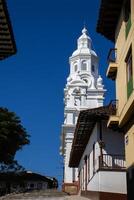 histórico menor basílica de el inmaculado concepción inaugurado en 1874 en el patrimonio pueblo de salamina en el Departamento de caldas en Colombia foto