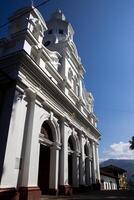 Historic Minor Basilica of the Immaculate Conception inaugurated in 1874 in the heritage town of Salamina in the department of Caldas in Colombia photo