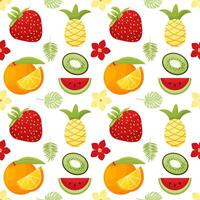 Seamless pattern of summer fruit. summertime, wrapping, backdrop. illustration. vector