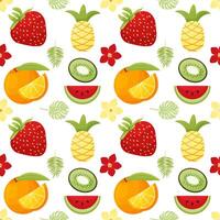 Seamless pattern of summer fruit. summertime, wrapping, backdrop. illustration. vector