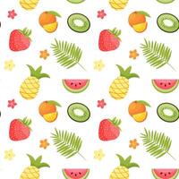 Seamless pattern with summer fruits . illustration vector