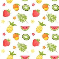 Seamless pattern with summer fruits . illustration vector