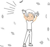 illustration of a happy child's gesture vector