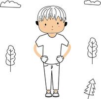 illustration of a happy child's gesture vector