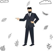 illustration of a businessman presenting gesture vector