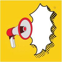 design of speech bubble clip art image coming out of a megaphone vector