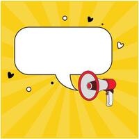 design of speech bubble clip art image coming out of a megaphone vector