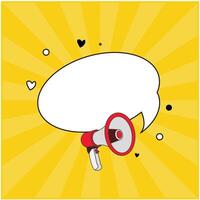 design of speech bubble clip art image coming out of a megaphone vector