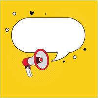 design of speech bubble clip art image coming out of a megaphone vector