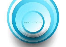 Blue white abstract minimal background with circles vector