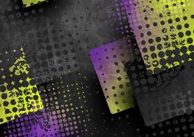 Violet and green contrast squares tech background vector