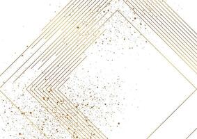 Golden minimal lines and shiny dust particles abstract background vector