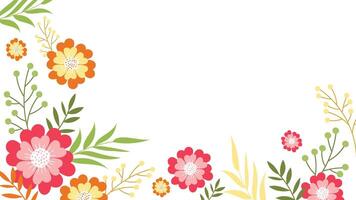 Abstract flower background design floral border frame vector