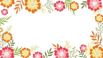 Abstract flower background design floral border frame vector