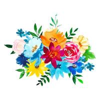 Watercolour Flower Bouquet Summer Arrangement Isolated on White vector