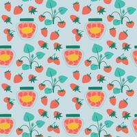 seamless strawberry jam pattern vector